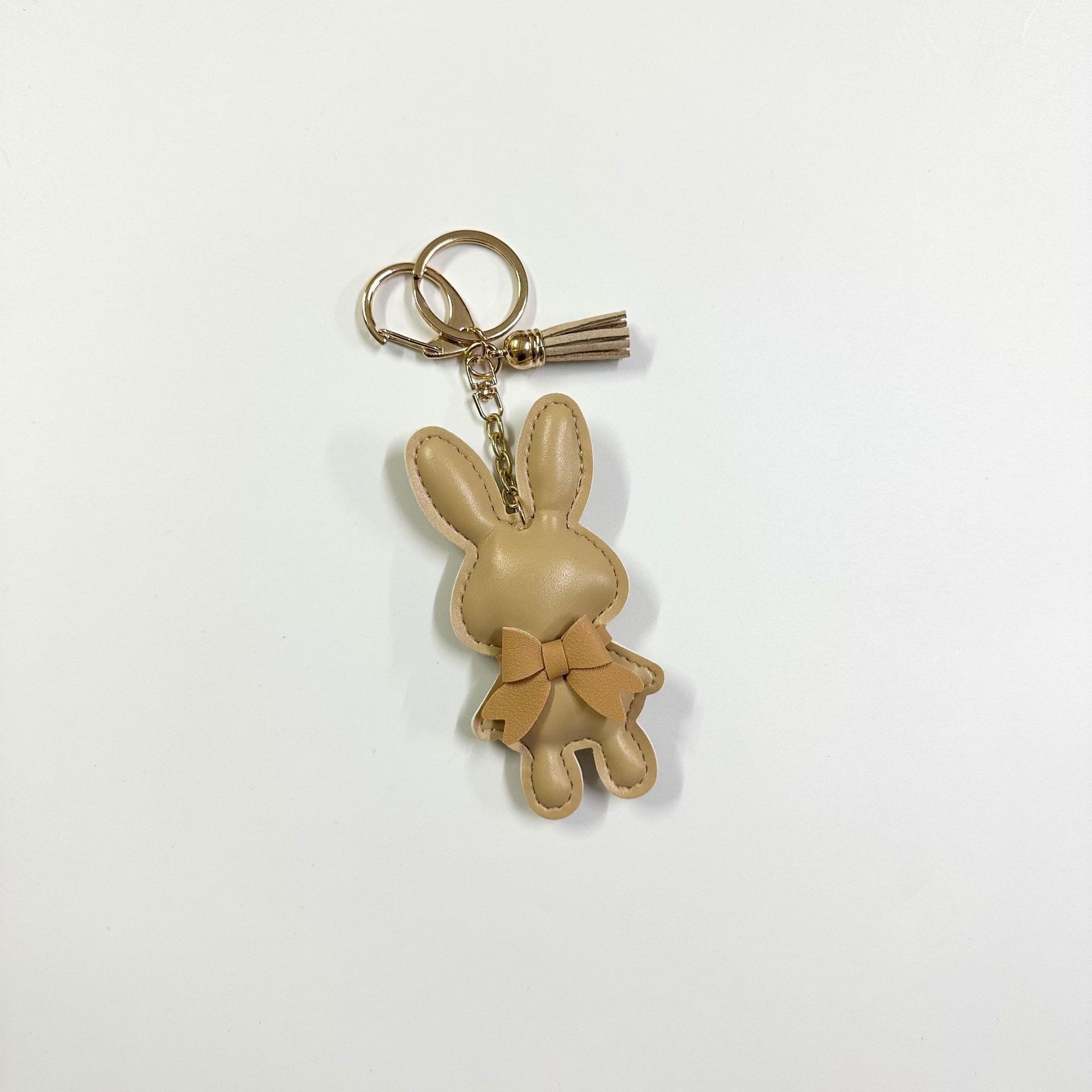 Khaki Rabbit with Button Tassel