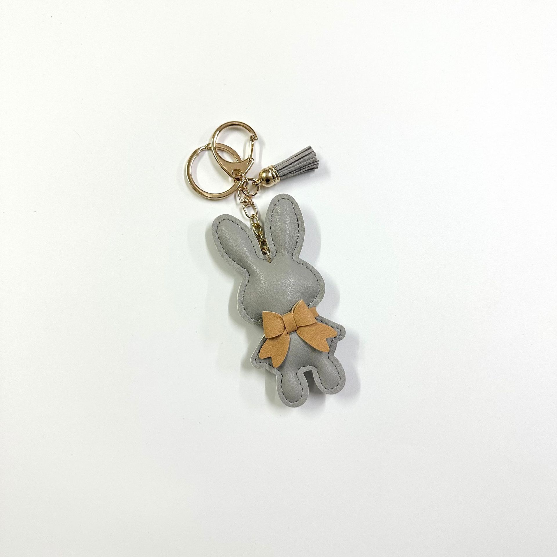 Grey Rabbit with Clasp Tassel