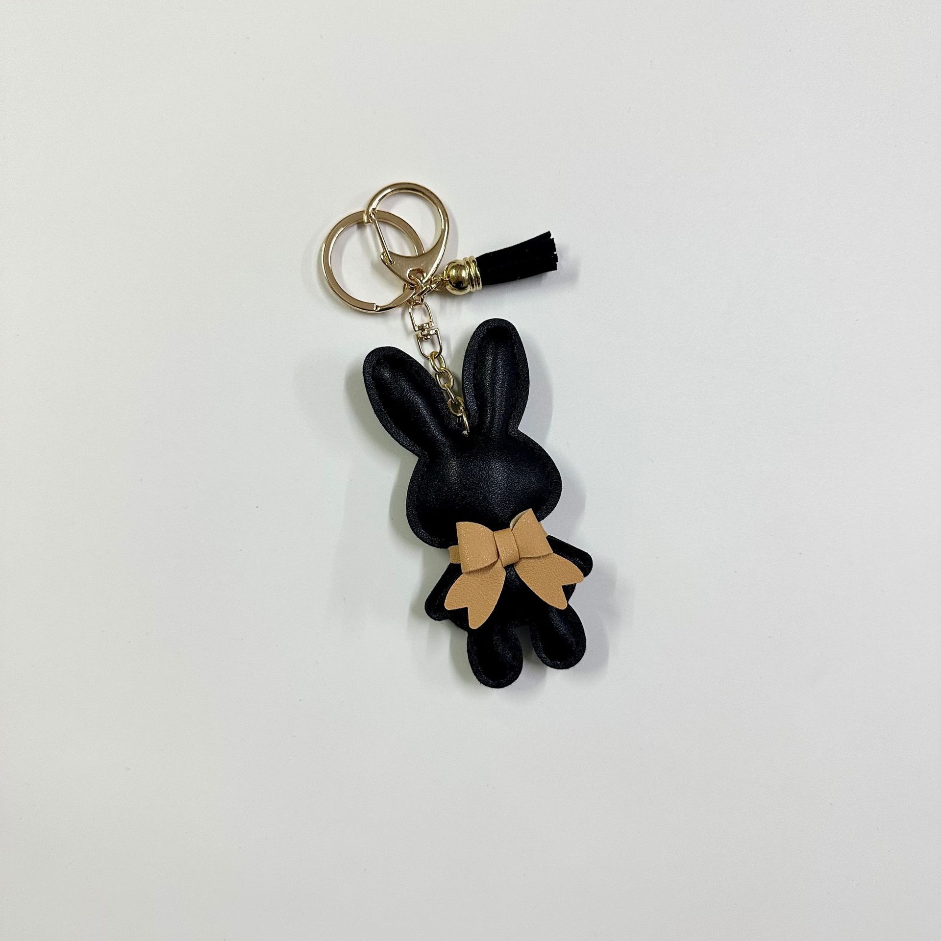 Black Rabbit with Button Tassel