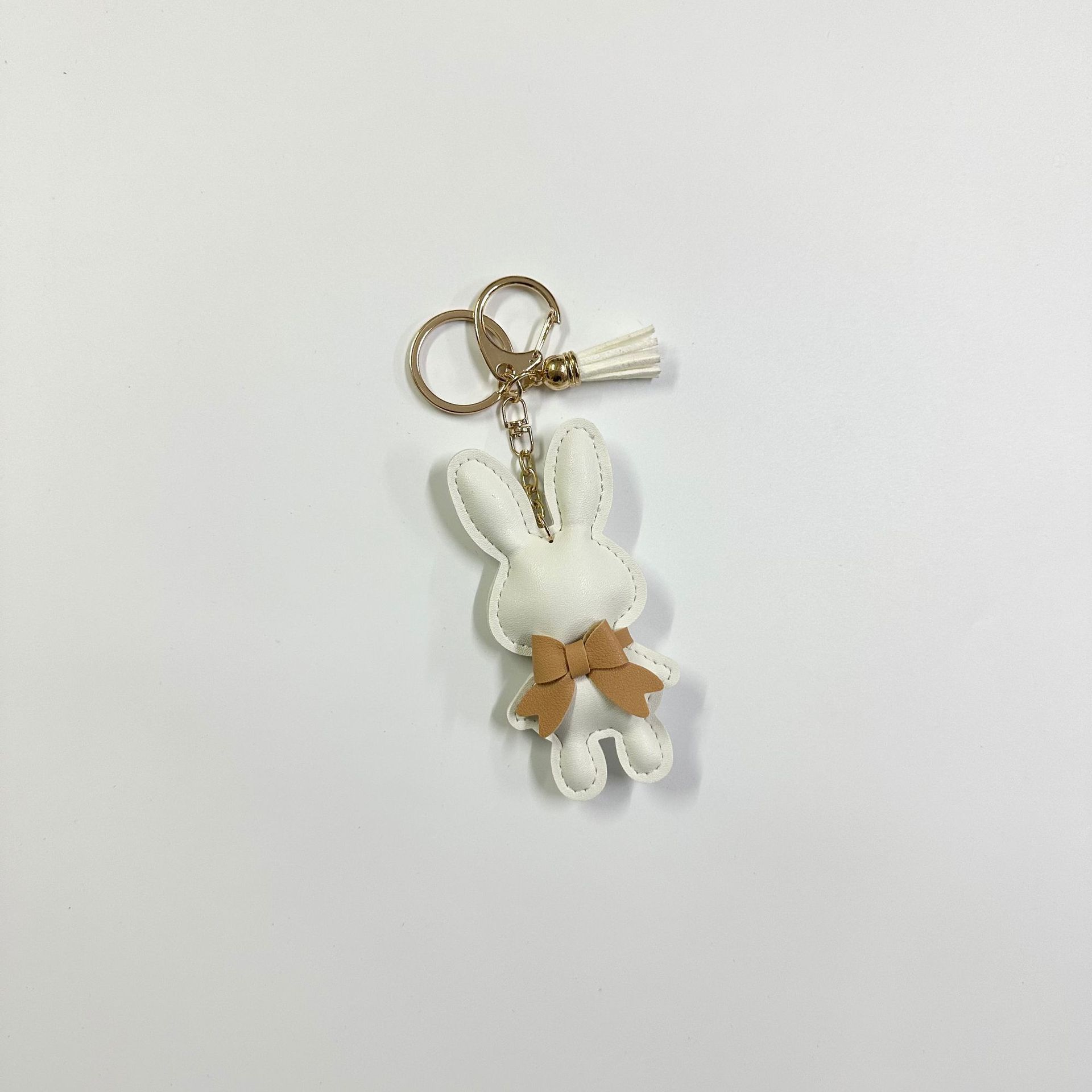 White Rabbit with Button Tassel