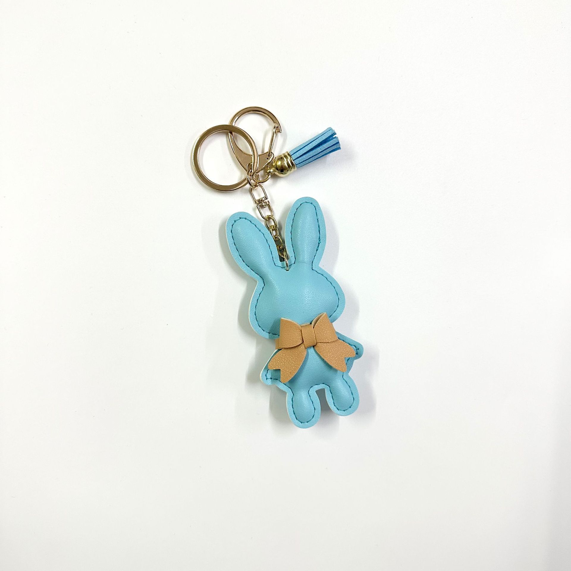 Sky Blue Rabbit with Button Tassel