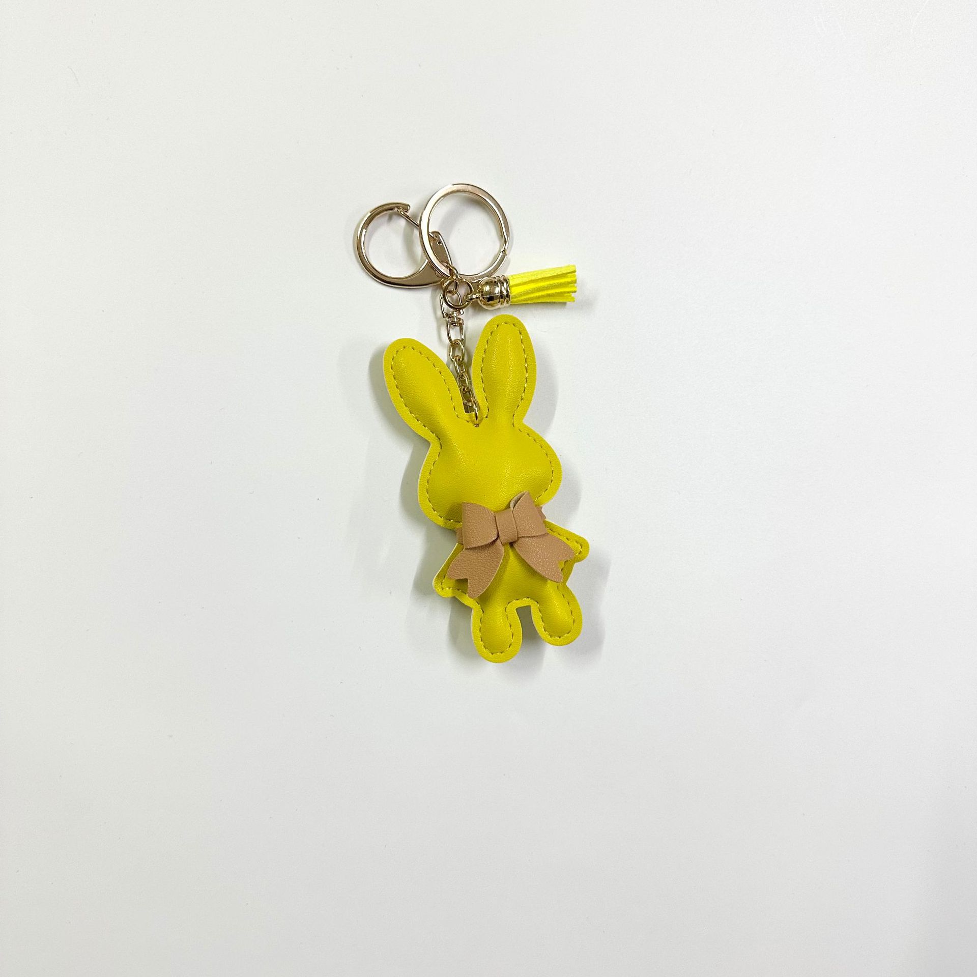 Yellow Rabbit with Button Tassel