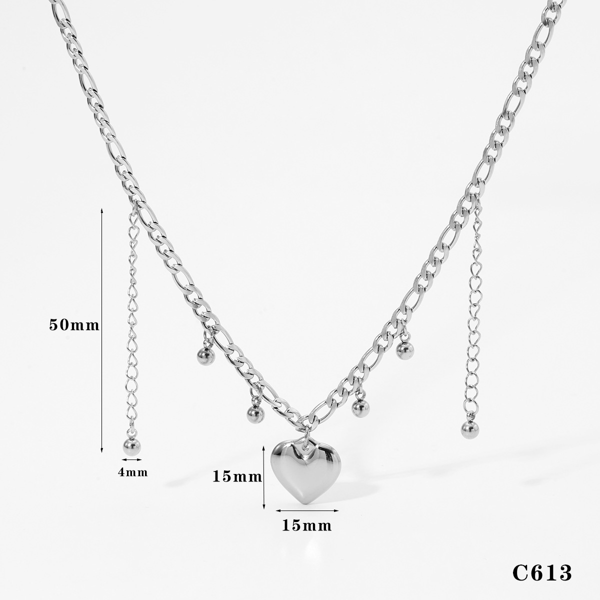 Silver necklace c613