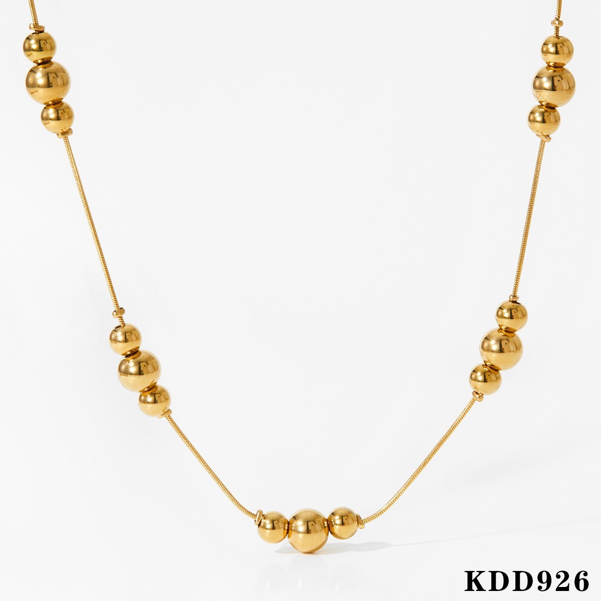 Gold steel ball necklace d926