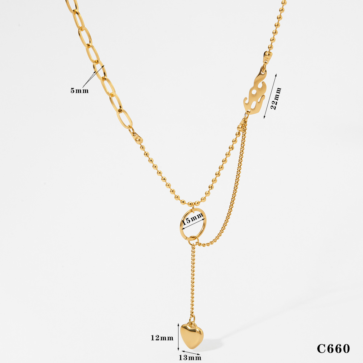 Gold necklace c660