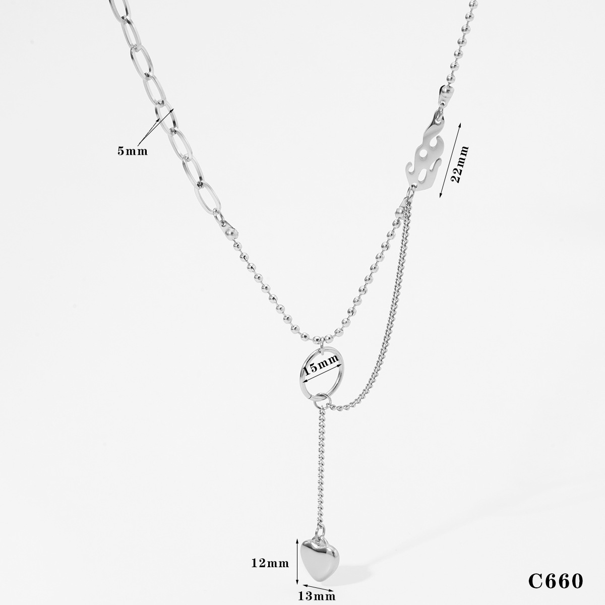 Silver necklace c660