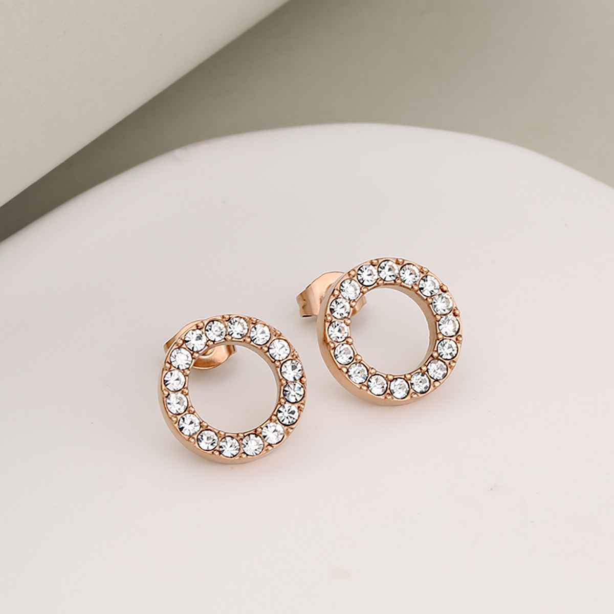 Rose gold   white stone (earrings)