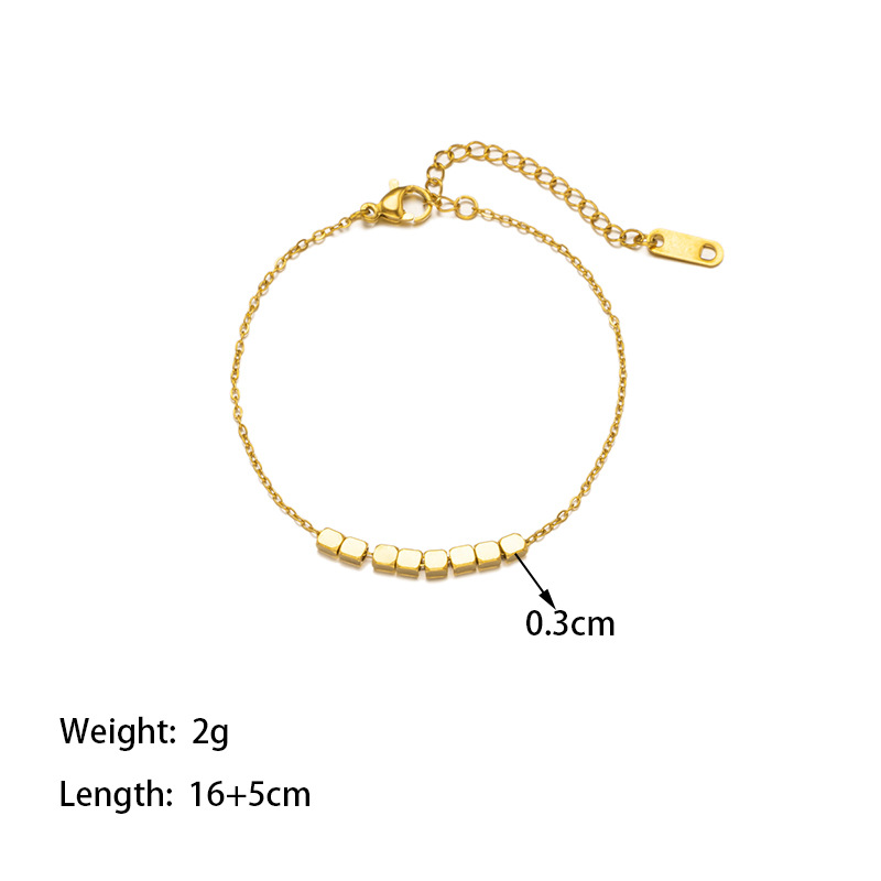 【TSE173】eight small squares bracelet gold