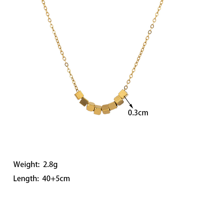 【TSH366】eight small squares necklace gold