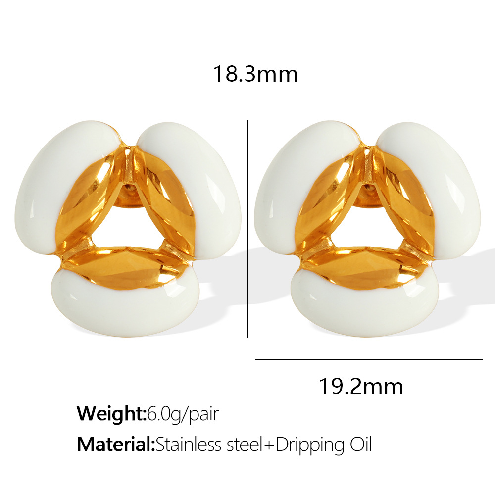 EH462 White Drop Glue Gold Earrings