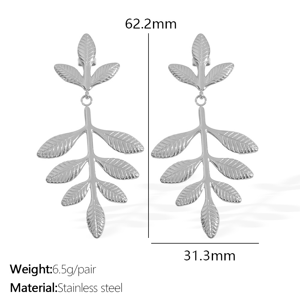 Eh855g steel color earrings