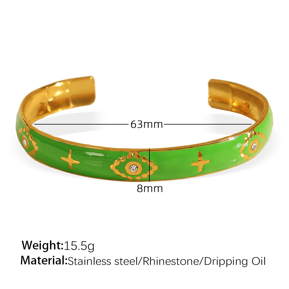 Sz191gng green oil drop gold bracelet