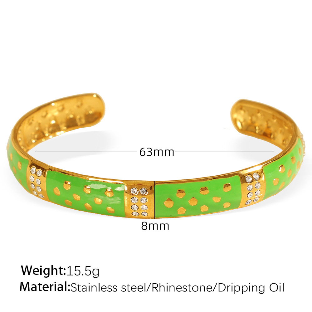 Sz192gng green oil drop gold bracelet