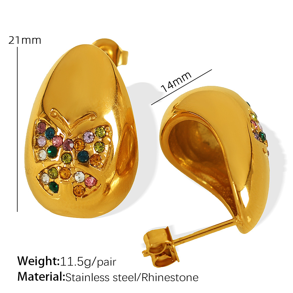 Eh722 colored diamond gold earrings