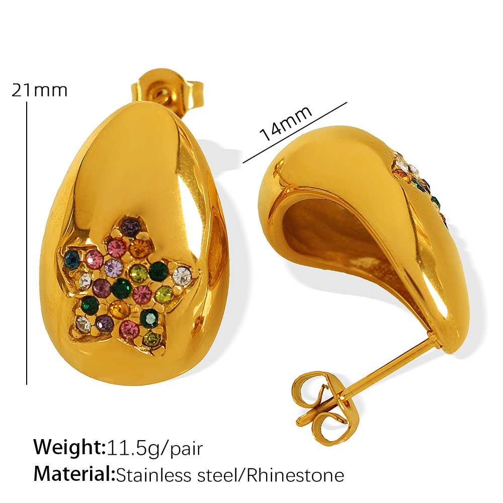 Eh723 colored diamond gold earrings