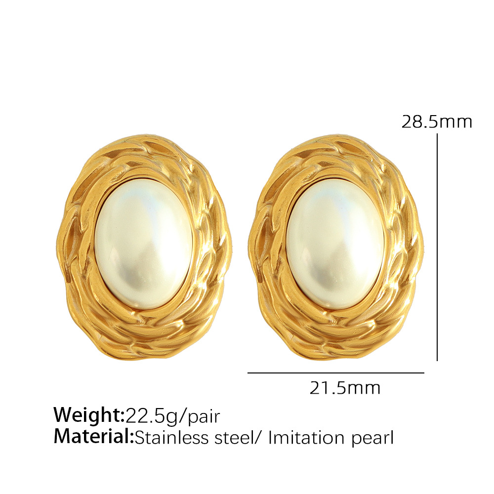 EH223 plastic beads gold earrings