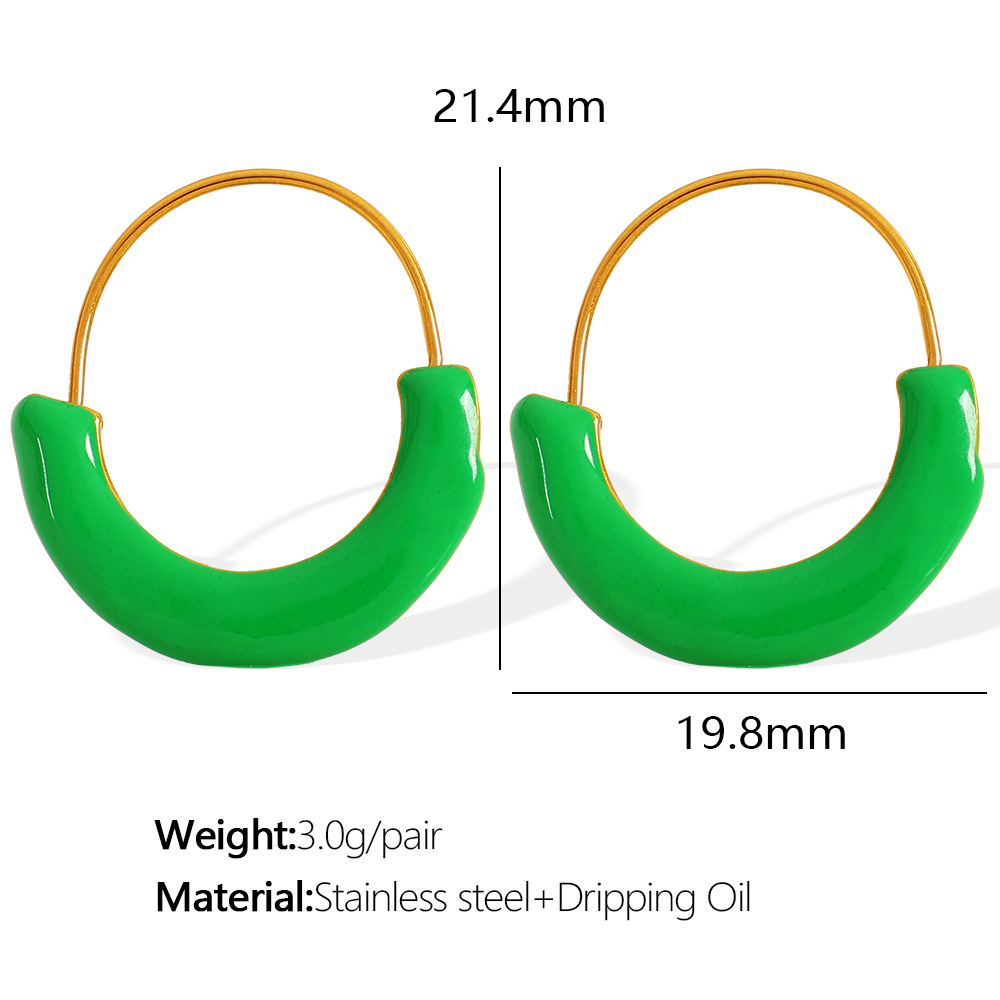 EH493 Green Drop Gold Earrings