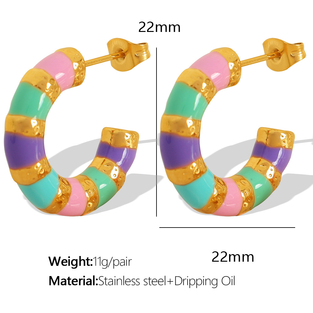 EH333 Color Drop Gold Earrings