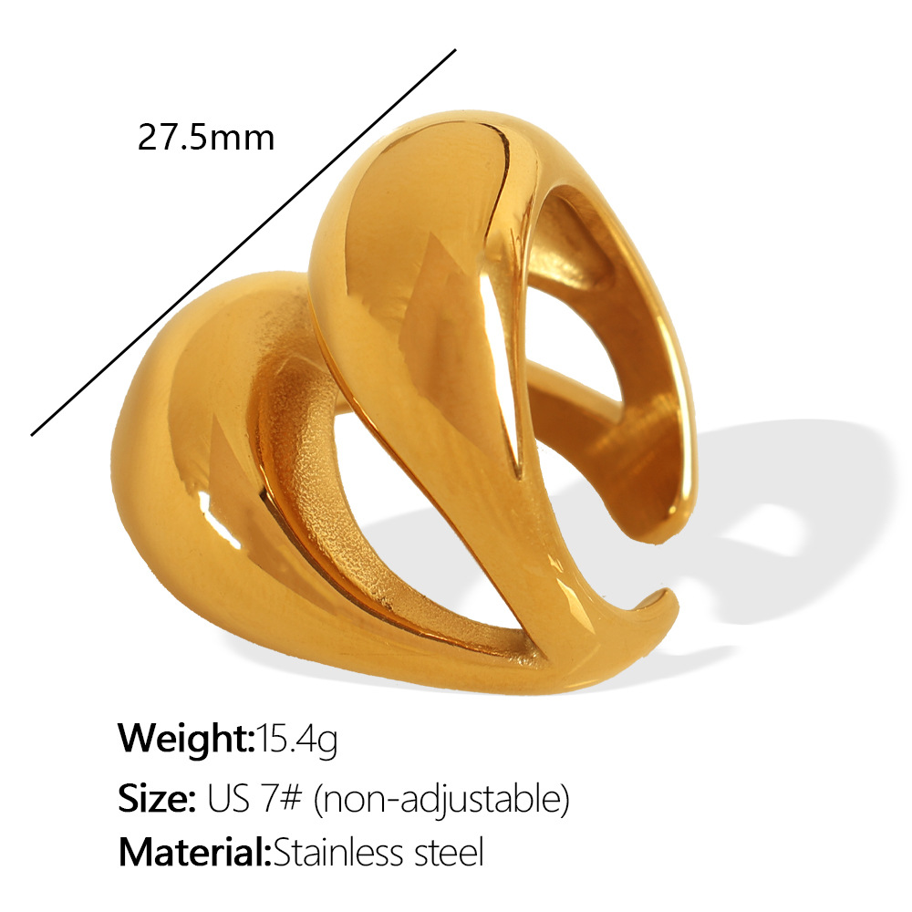 JZ63 Beauty 7#Non-adjustable gold ring