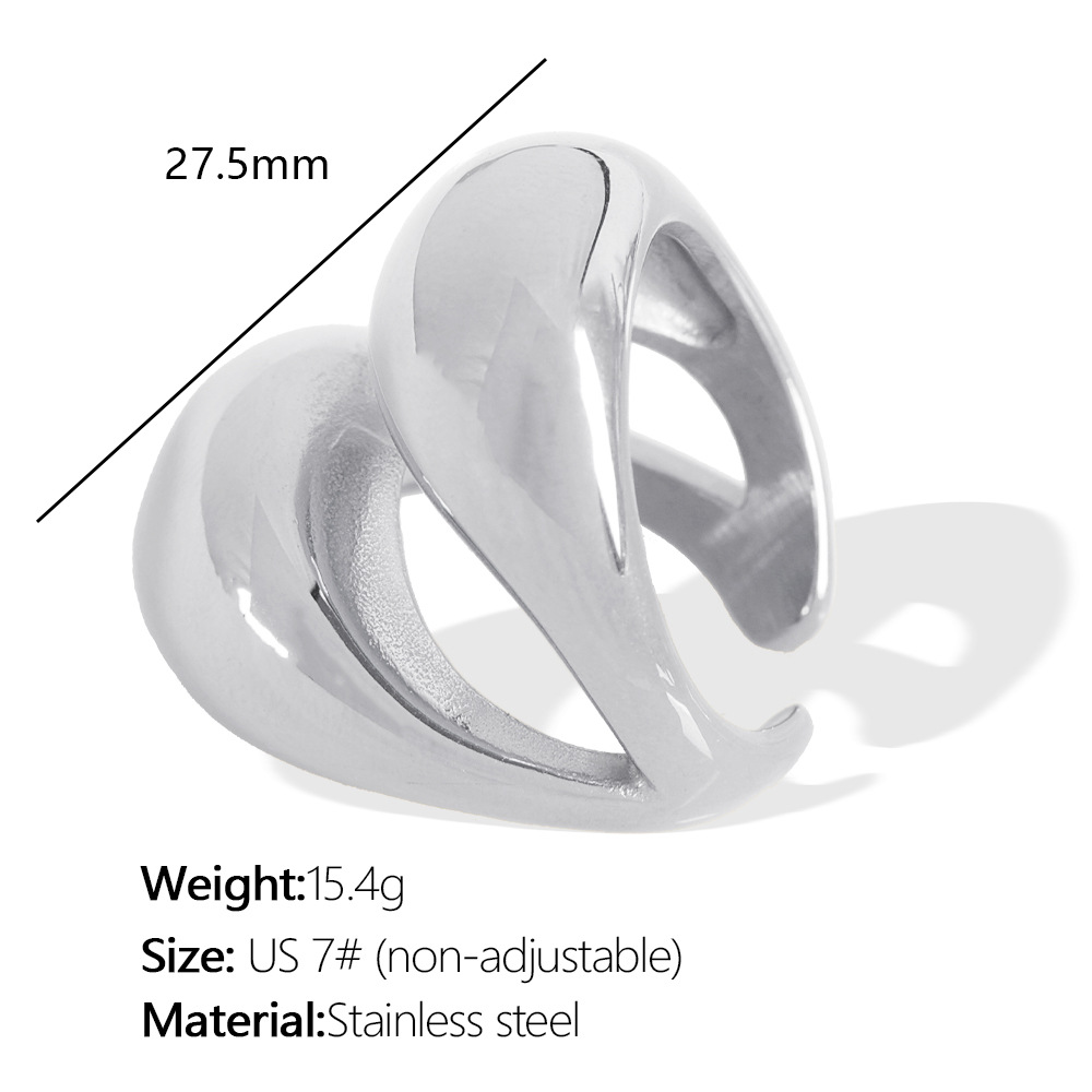 JZ63 Beauty 7 # Non-adjustable silver ring