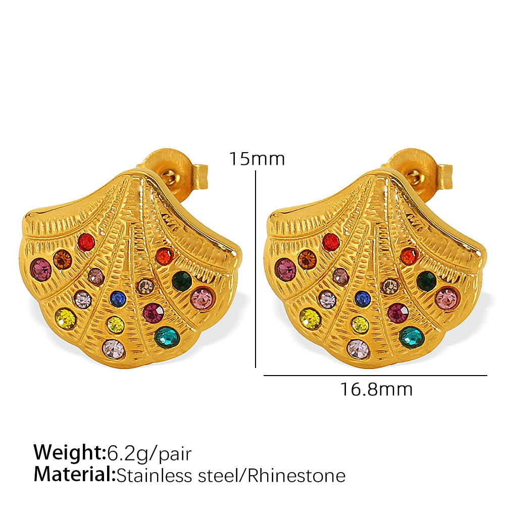 EH226 rhinestone gold earrings