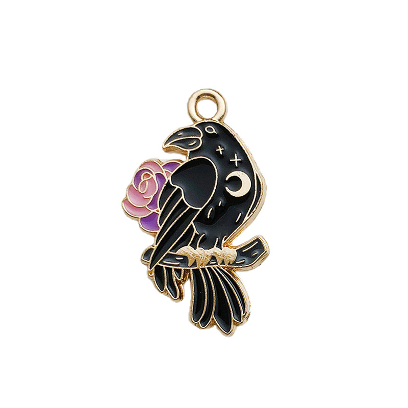 1 Left Flower Crow Bird 16x26mm-1.6g-16646