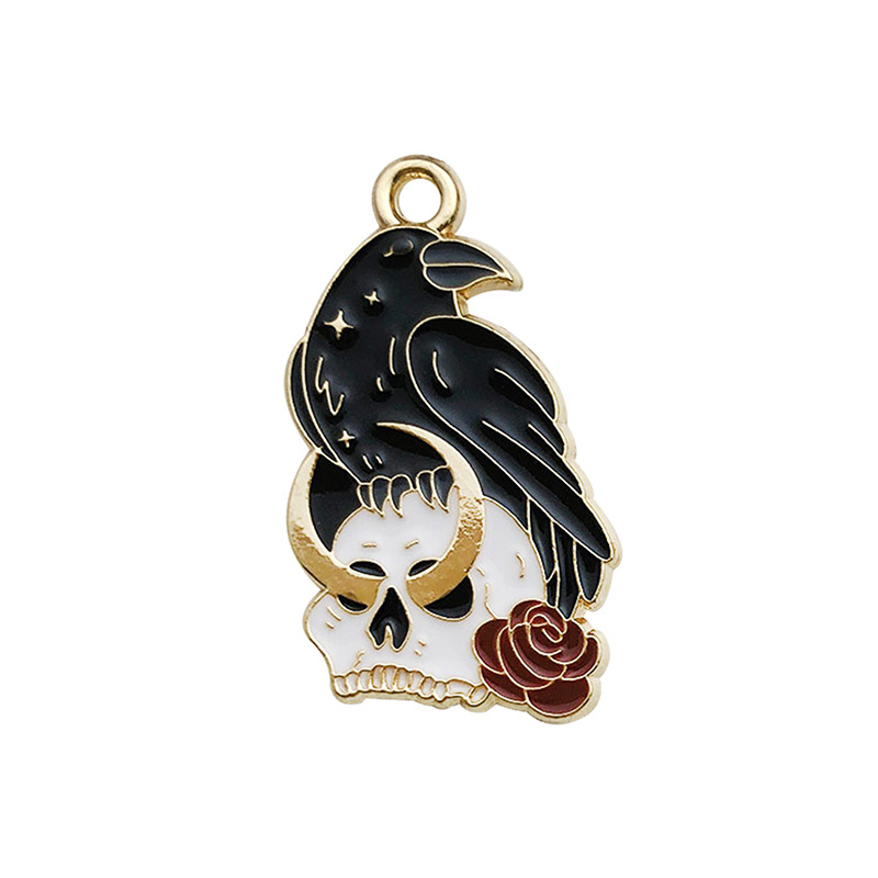 1 Skeleton Crow Bird 16x27mm-1.9g-16648