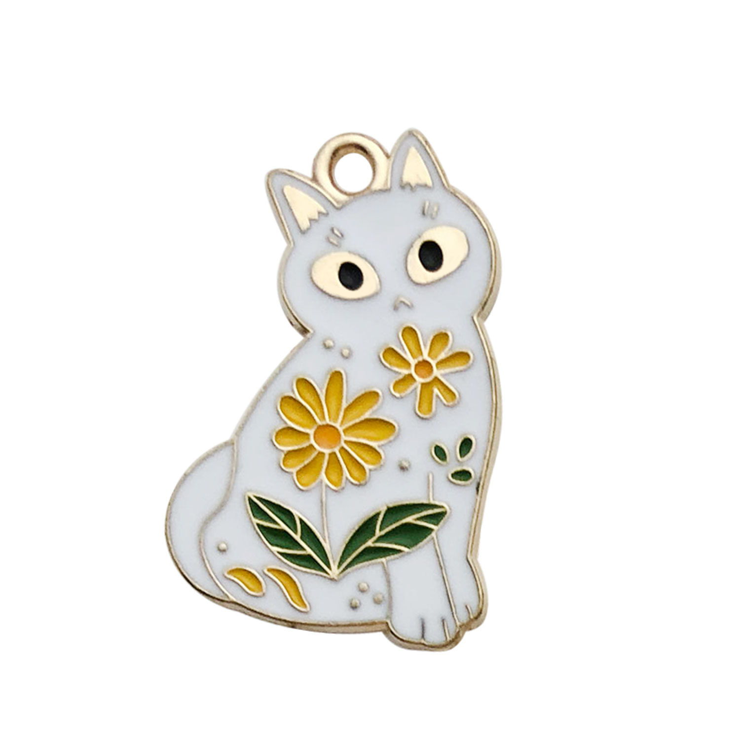 1 white flower cat 18x28mm-2.2g-18093