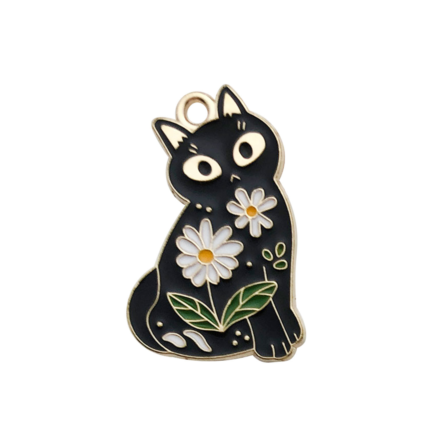 1 black flower cat 18x28mm-2.2g-18094