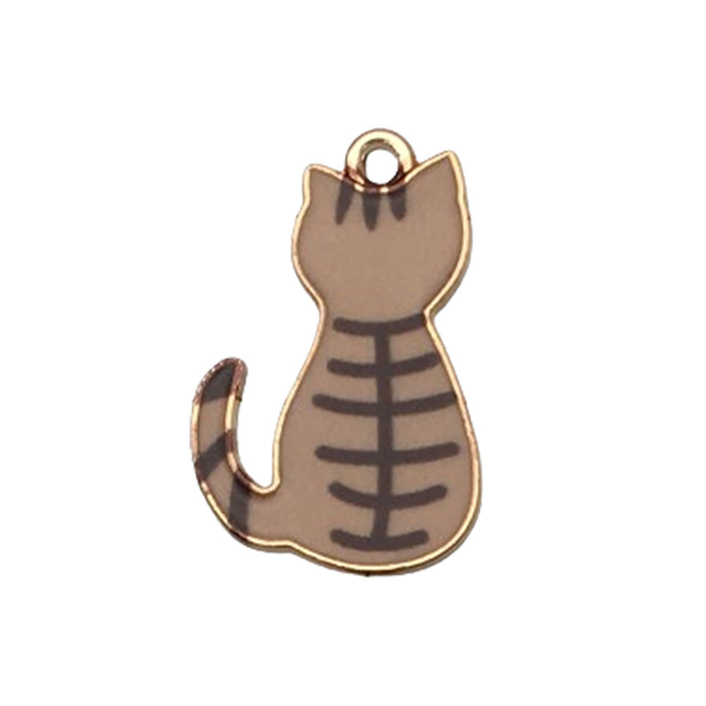 1 Cat Brown Striped Cat 25x16mm-1.1g-18946