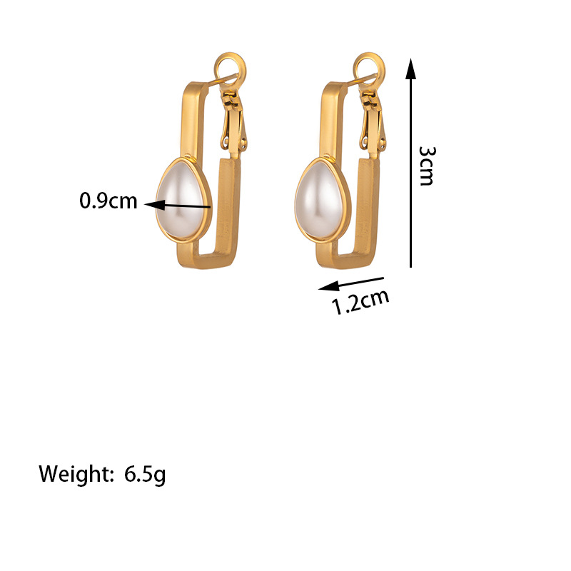 【TSG3009】water drop pearl earrings gold