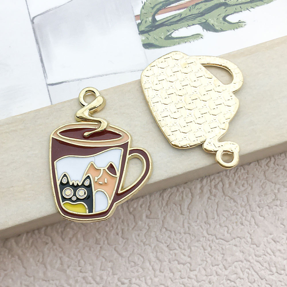 1 brown coffee cup cat 19x25mm-1.8g-18086