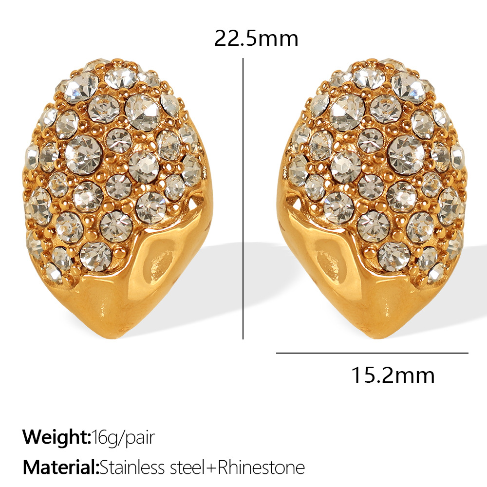 Eh779 white diamond gold earrings