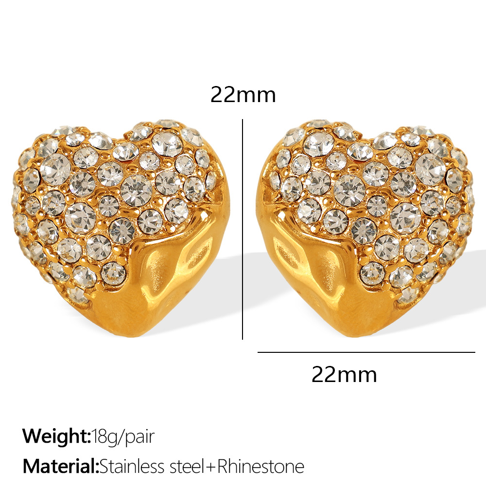 Eh781 white diamond gold earrings