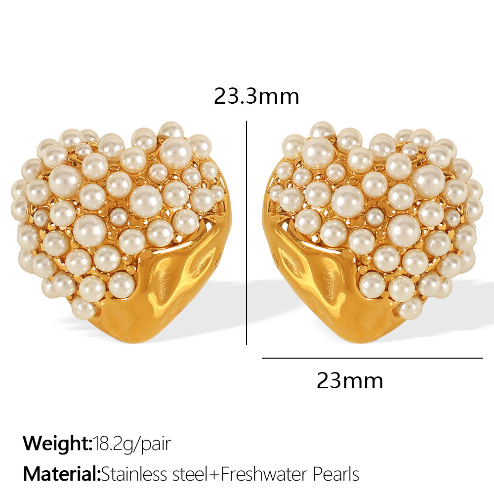 Eh782 white diamond gold earrings