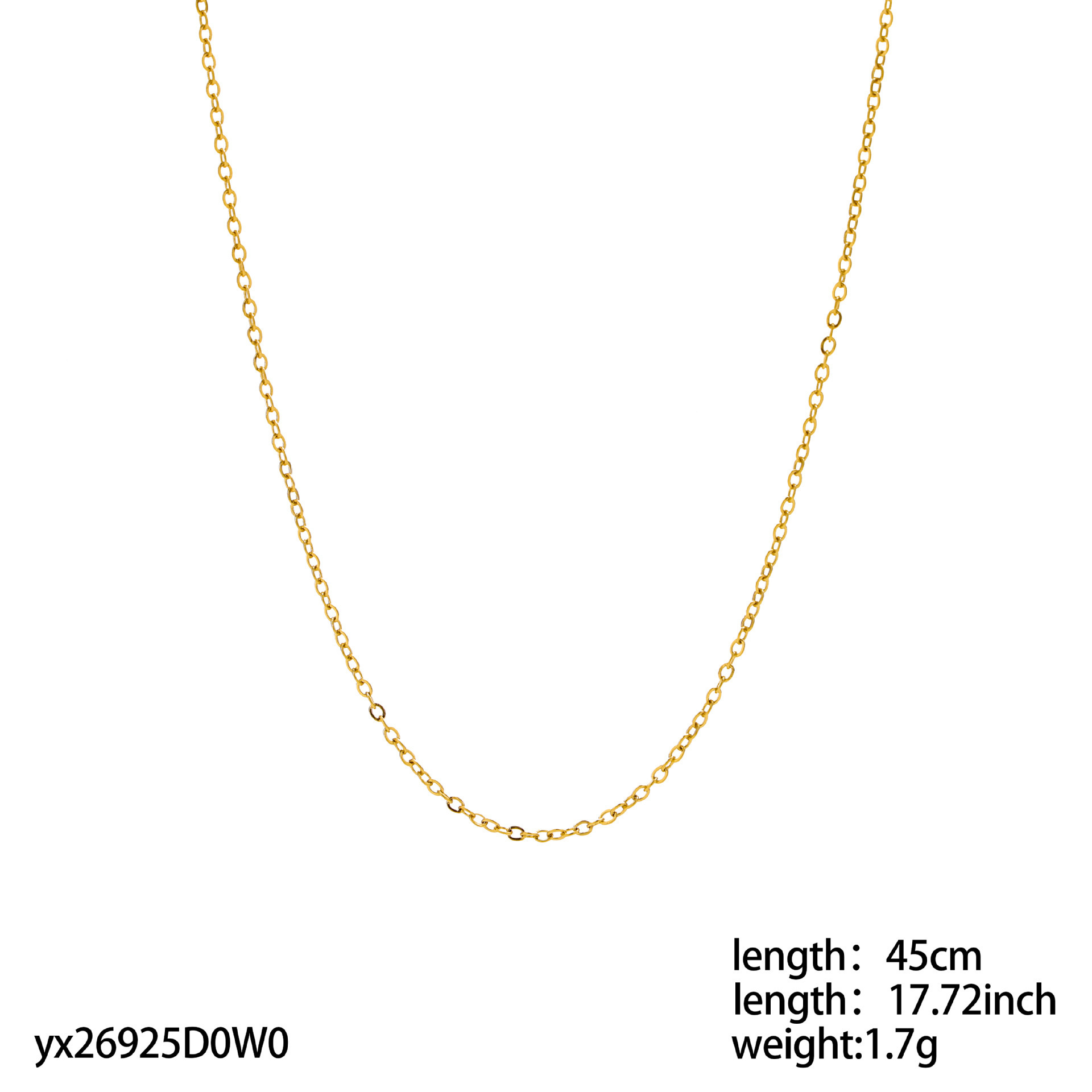 Gold o-shaped chain-45cm