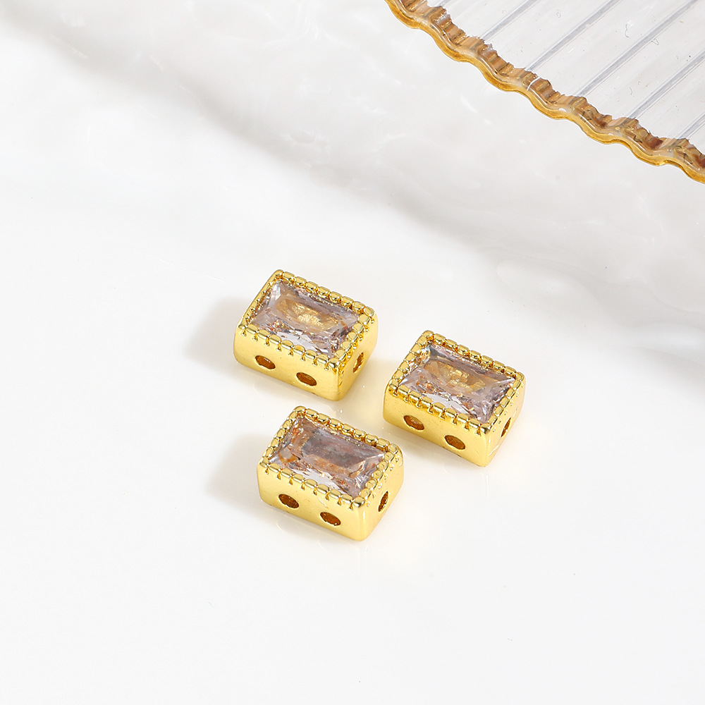 Gold rectangular straight hole accessories