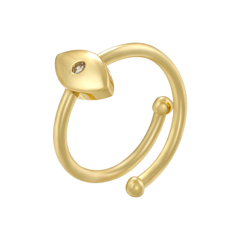 Vj730 gold single diamond horse eye ring