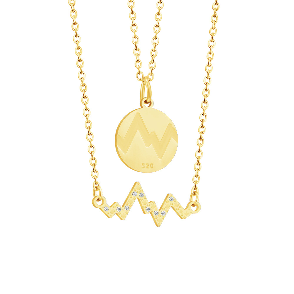 Set of golden couple necklaces