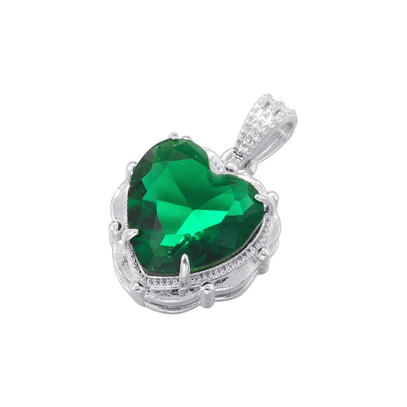 White gold green diamond