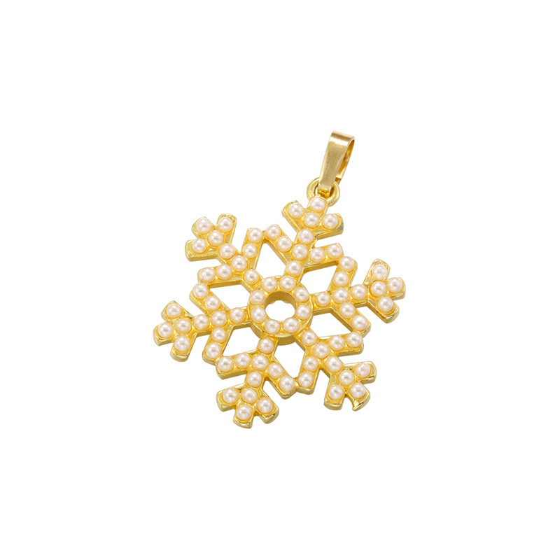 Vd1730 golden pearl christmas snowflake