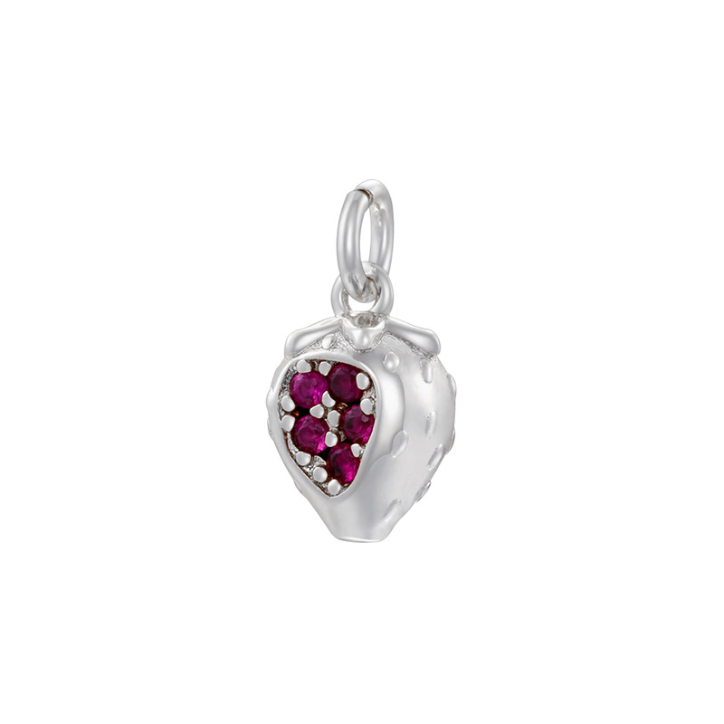 Vd1742 white gold rose diamond strawberry