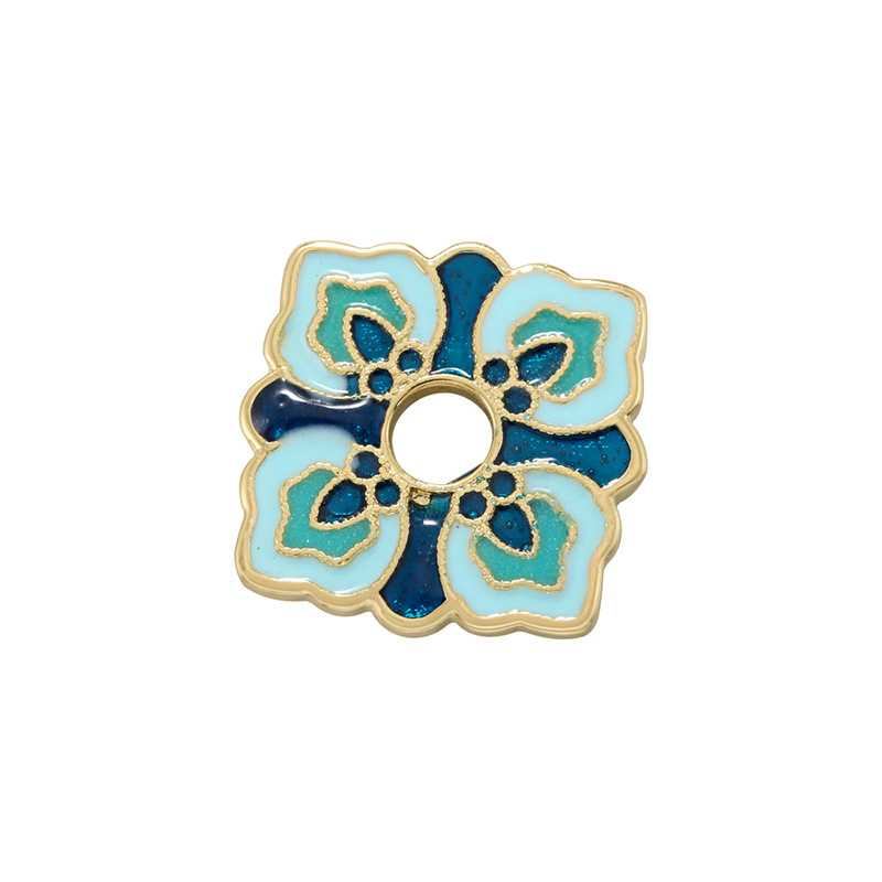 Vz469 blue four-leaf clover petal beads