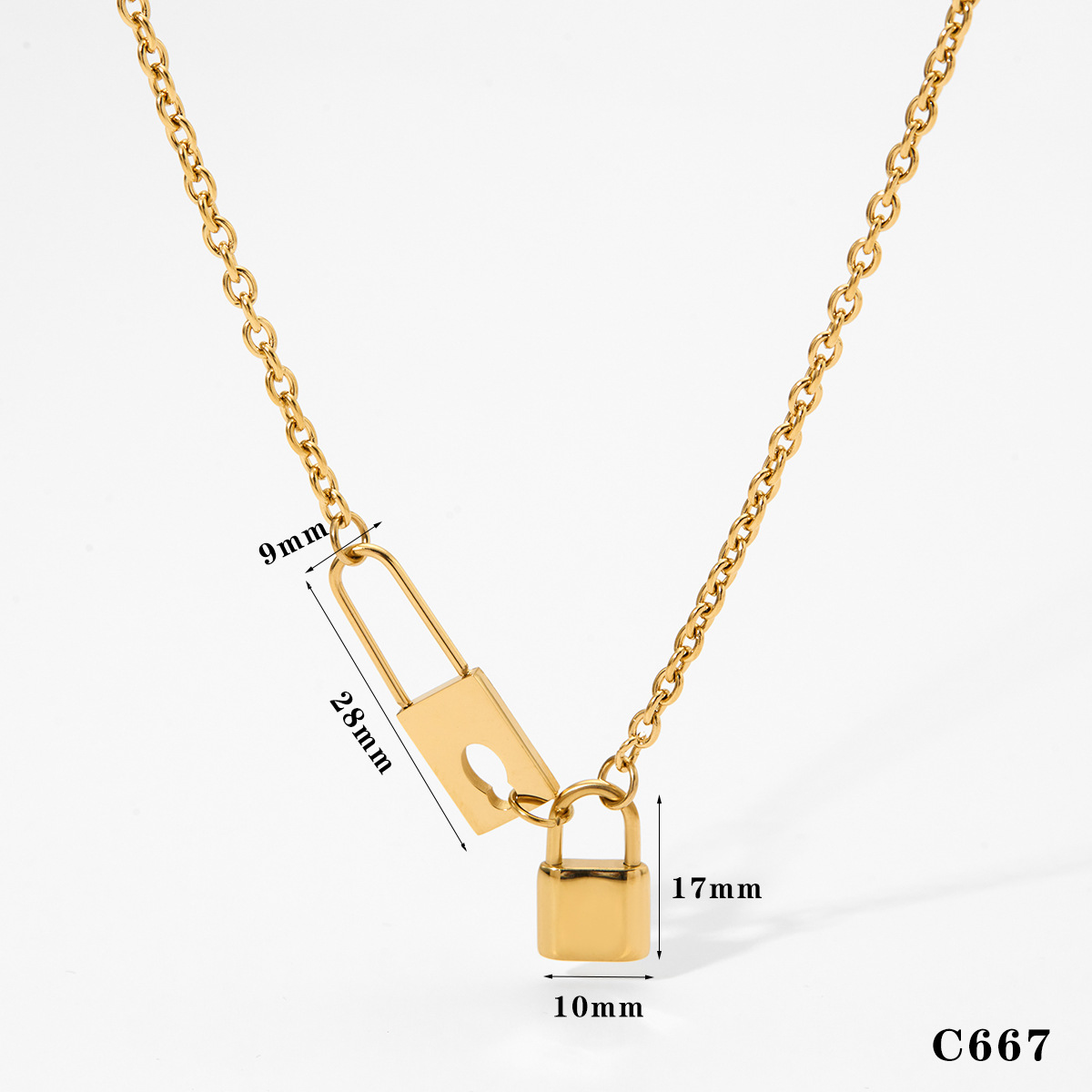 Gold necklace c667