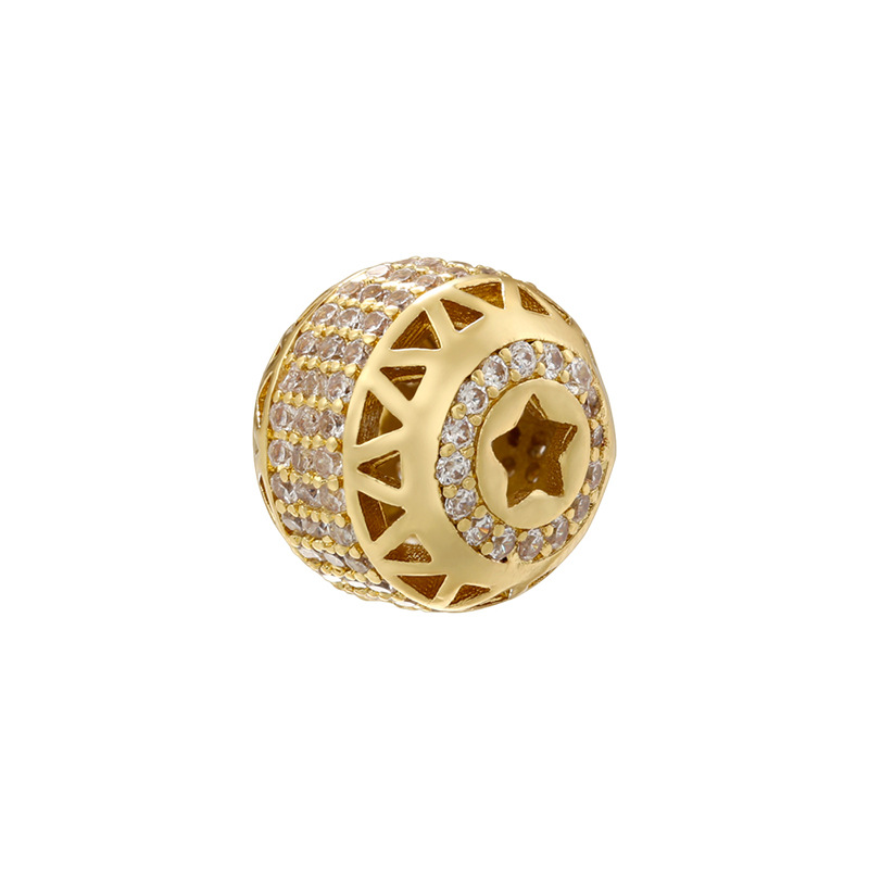 Vz465 golden white diamond five-pointed star beads