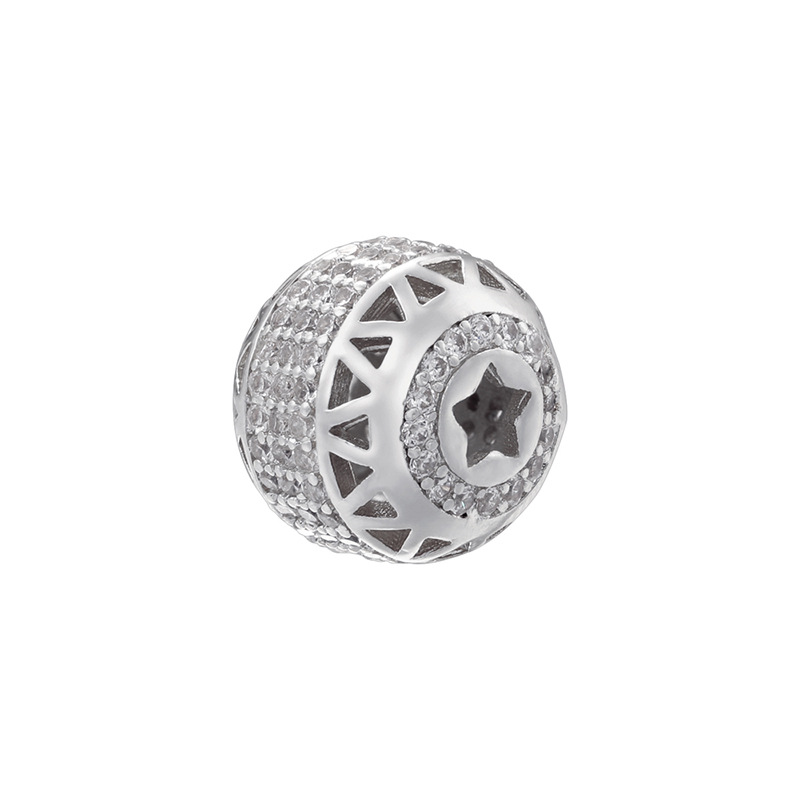 Vz465 white gold white diamond five-pointed star beads