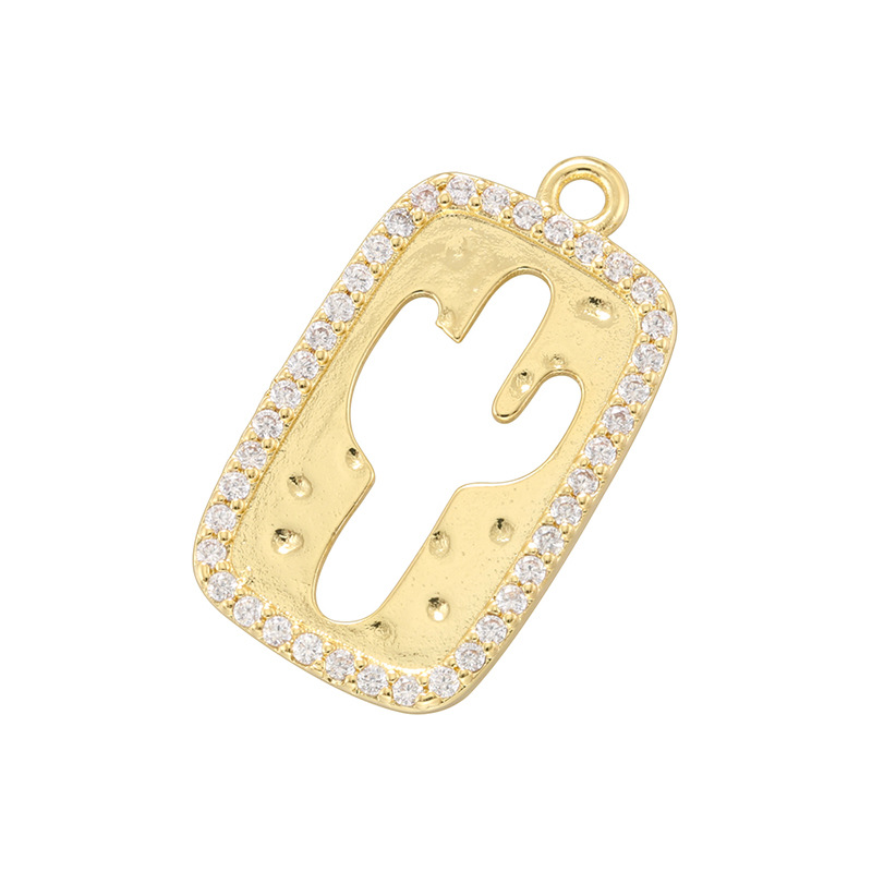 Vd1758 gold hollow cactus pendant