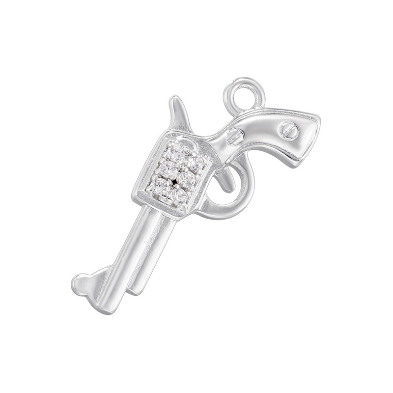 Vd1759 white gold pistol pendant