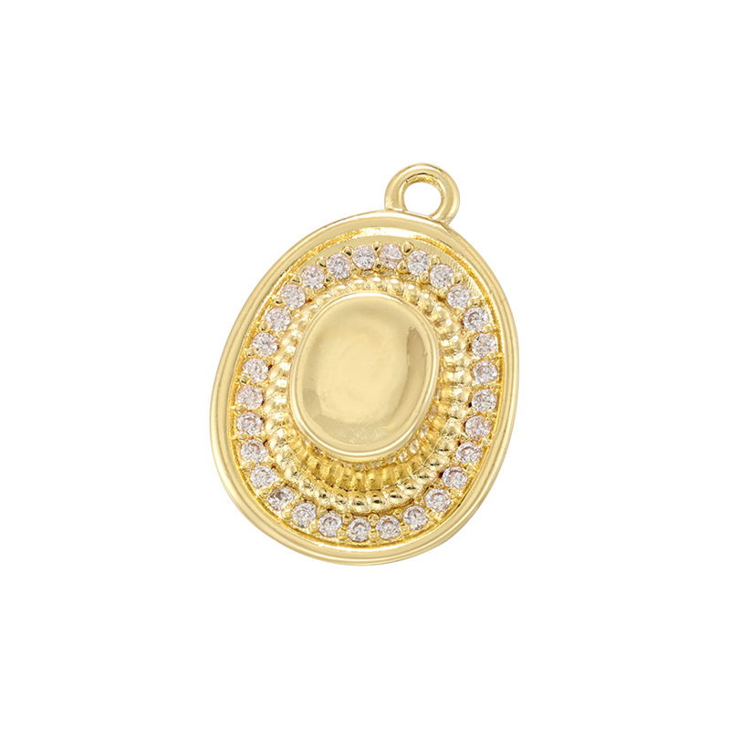 Vd1761 gold white diamond hat pendant