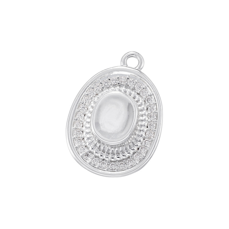 Vd1761 white gold white diamond hat pendant